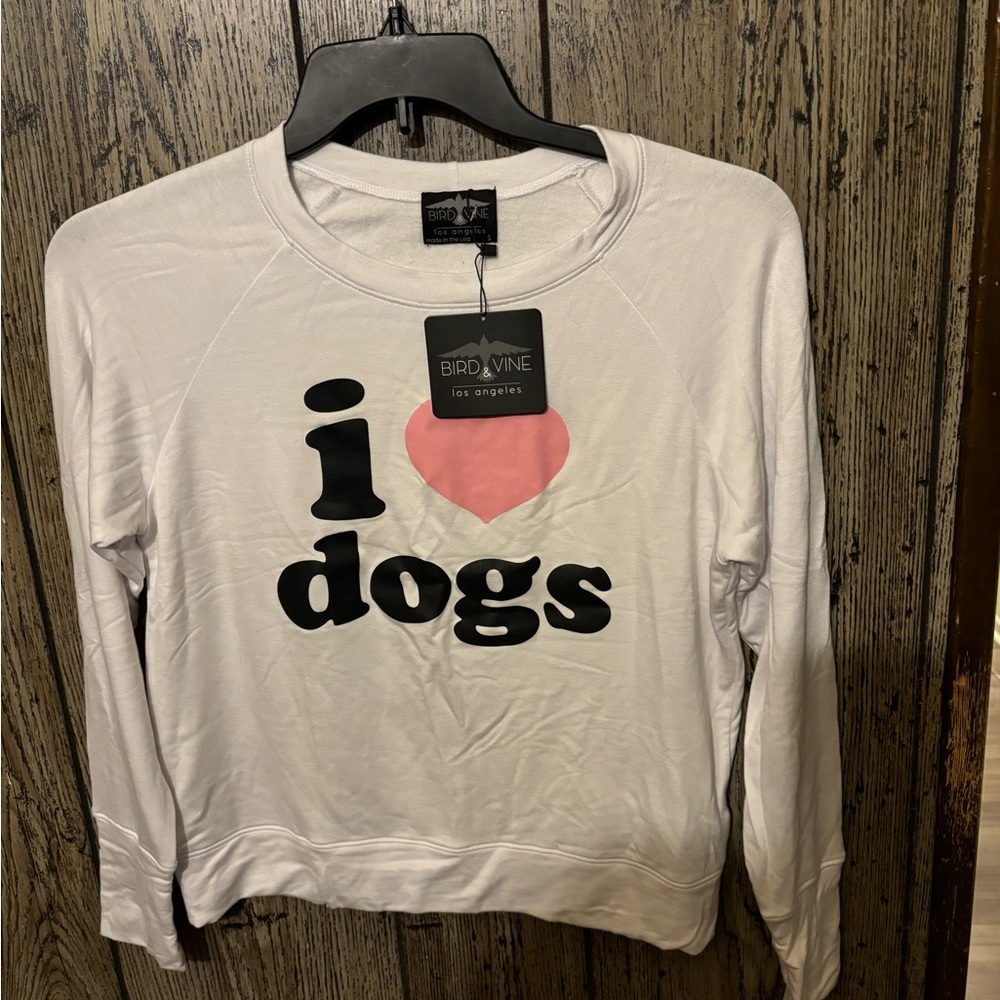 Bird & Vine White 'I Love Dogs' Sweatshirt